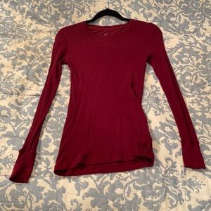 Maroon waffle long sleeve